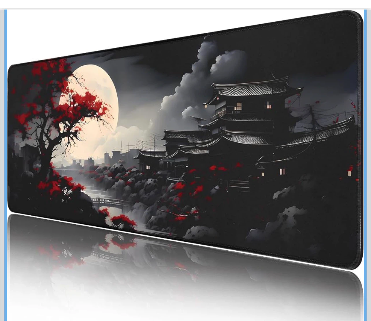 Large Gaming Mouse Pad - Japanese Castle Art