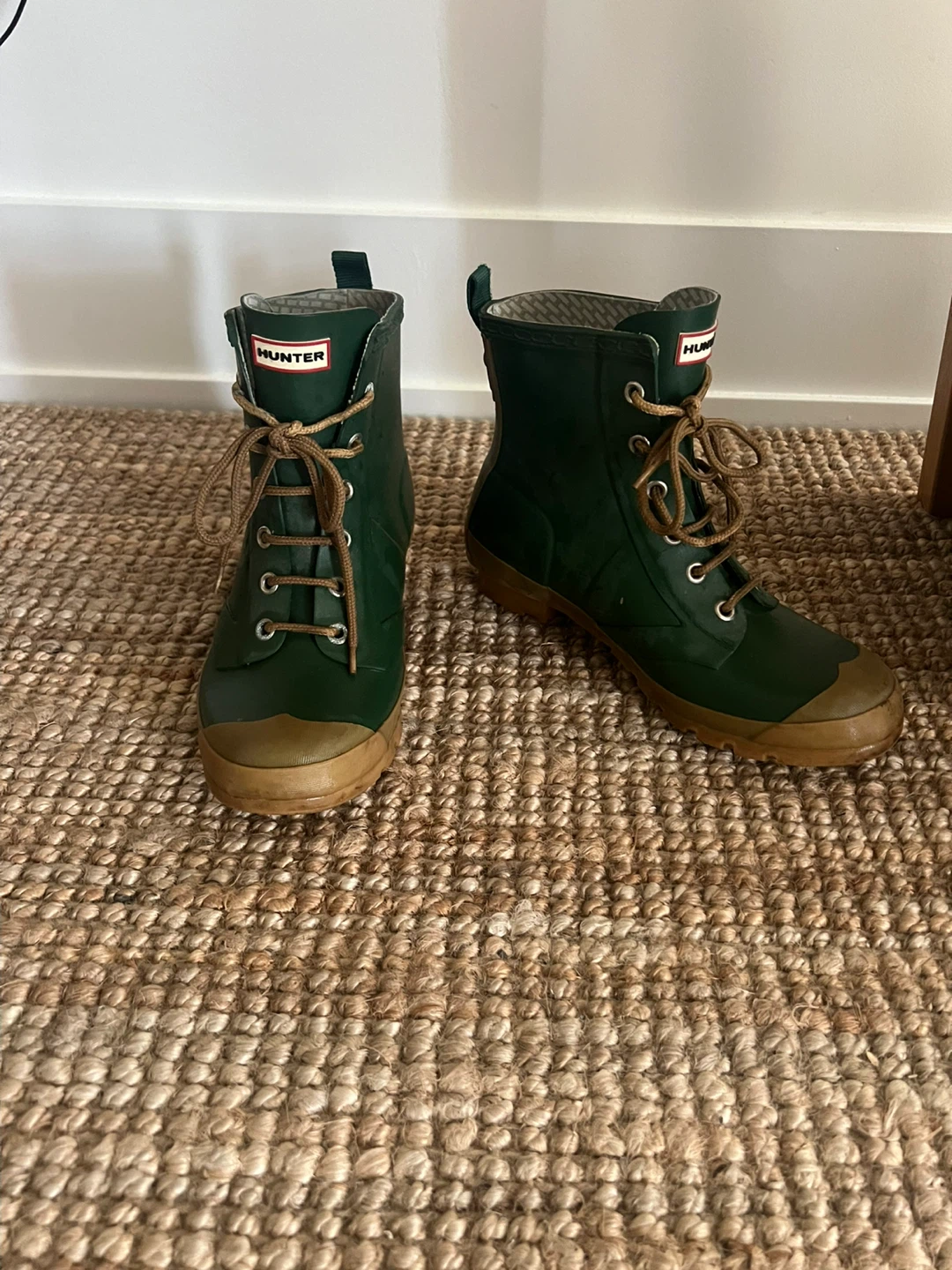 Hunter Green Lace-Up Ankle Rain Boots - photo 2