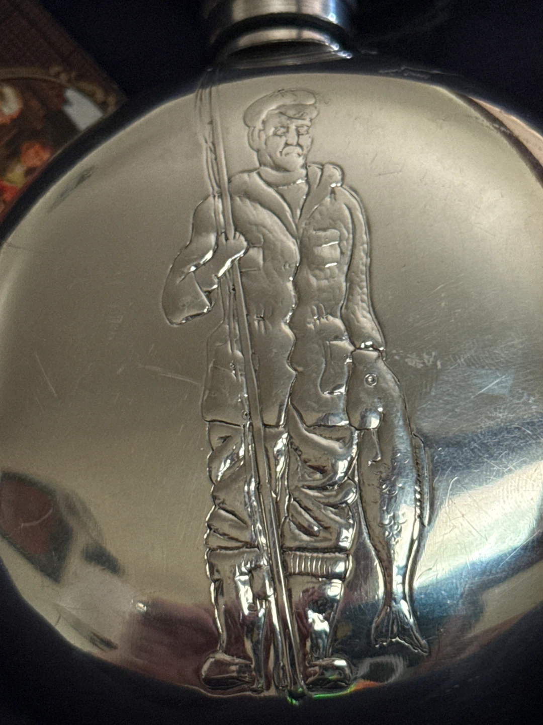 Vintage Pinder Bros English Pewter Flask Canteen - photo 5