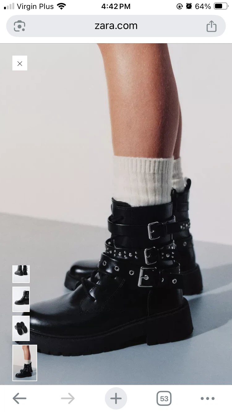 Zara Black buckle boots