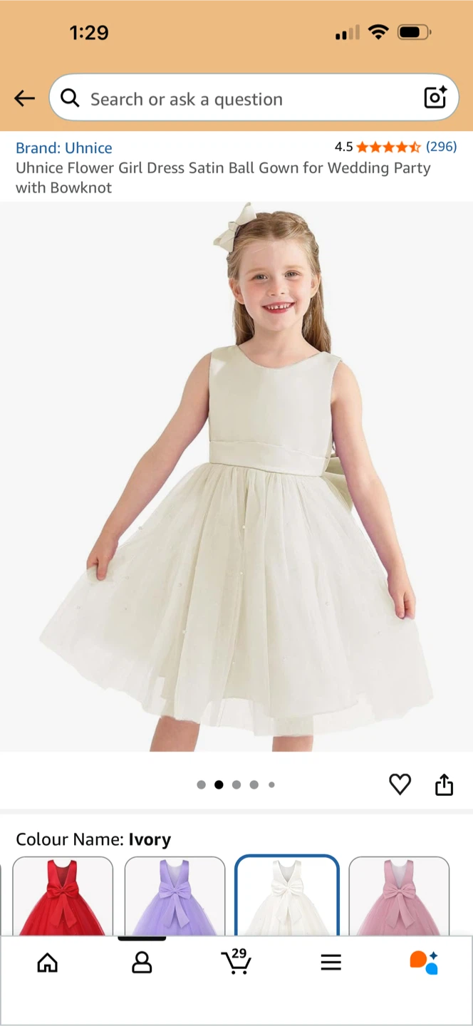 White Flower Girl Dress with Large Bow - photo 3