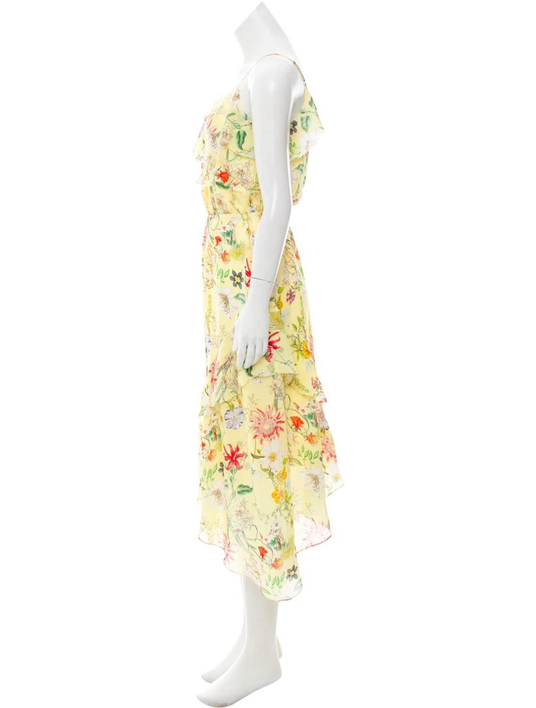 Parker Silk Floral Ruffle Dress XS - photo 2