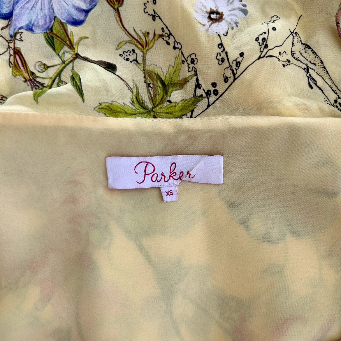 Parker Silk Floral Ruffle Dress XS - photo 4