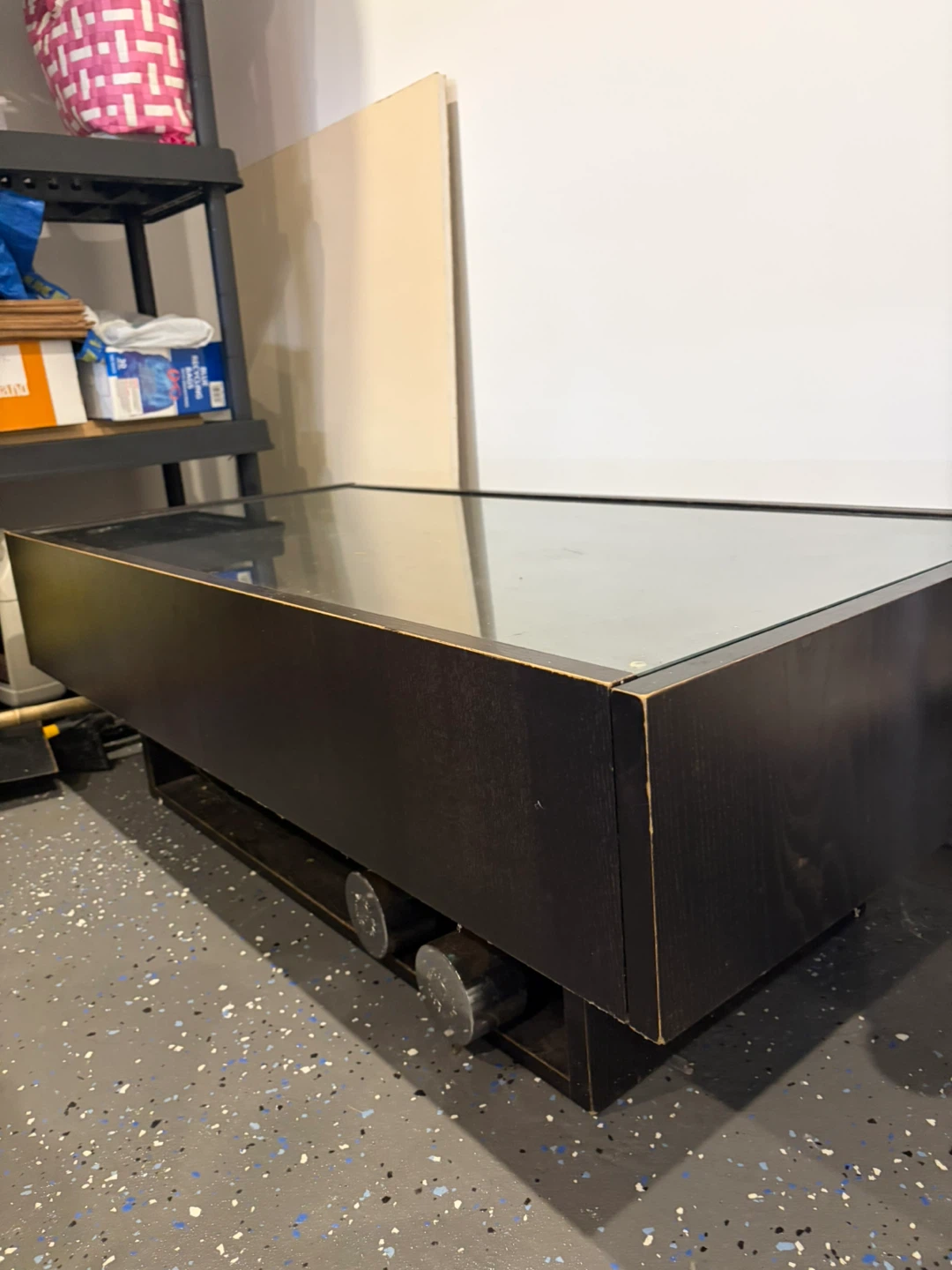Dark Wood Coffee Table with Glass Top - photo 3