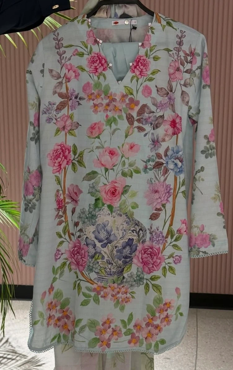3 pc Cotton Floral Khaadi Suit