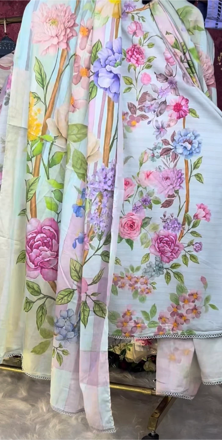 3 pc Cotton Floral Khaadi Suit - photo 3