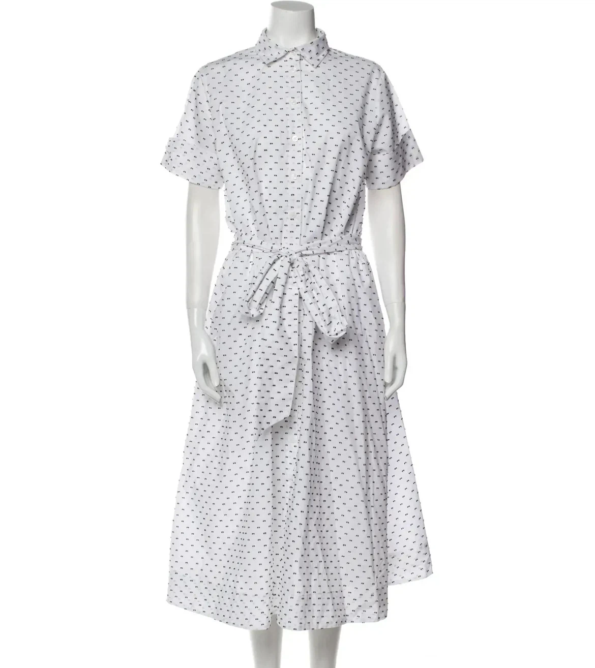 Lisa Marie Fernandez Polka Dot Cotton Midi Shirtdress M