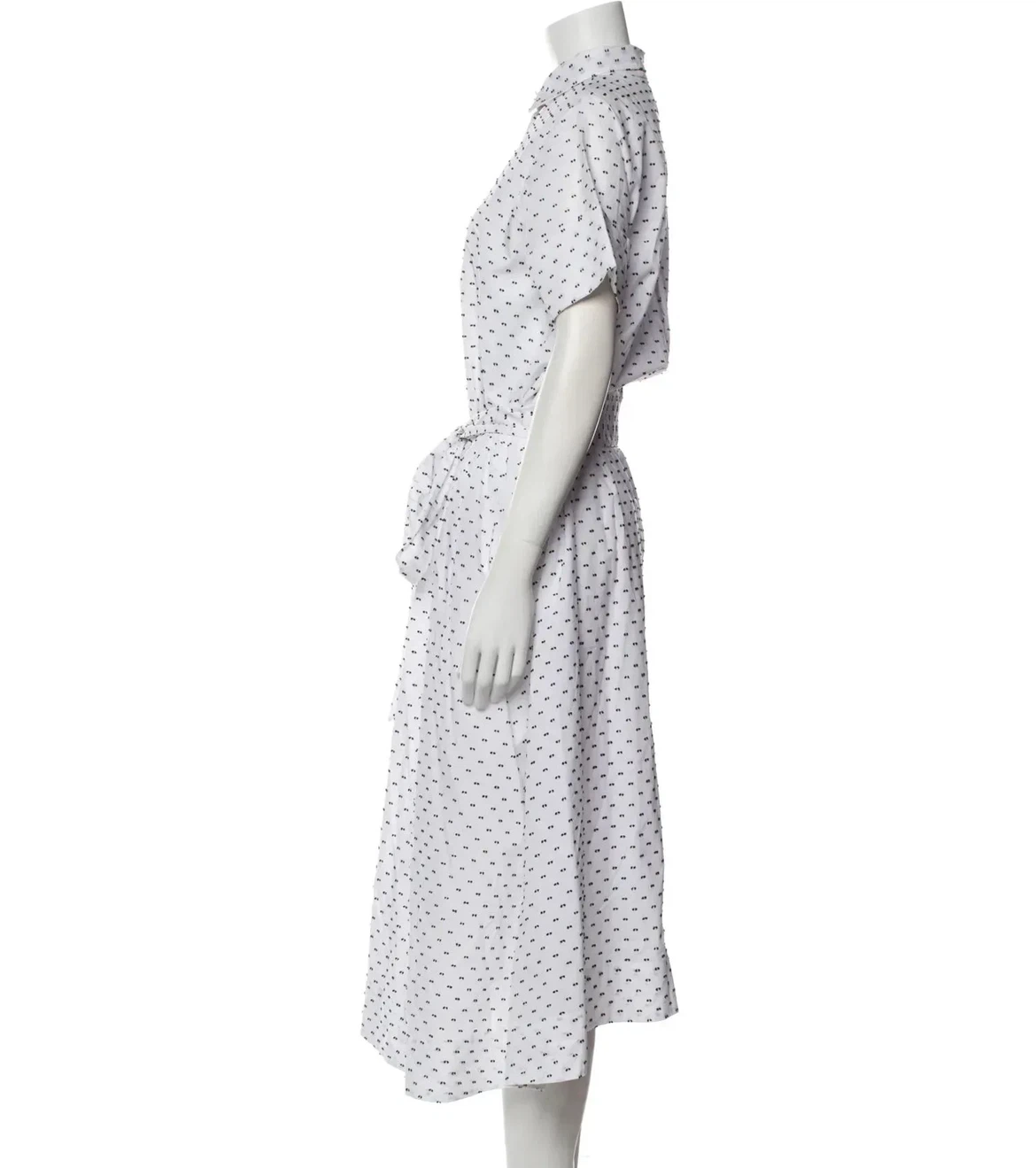 Lisa Marie Fernandez Polka Dot Cotton Midi Shirtdress M - photo 2