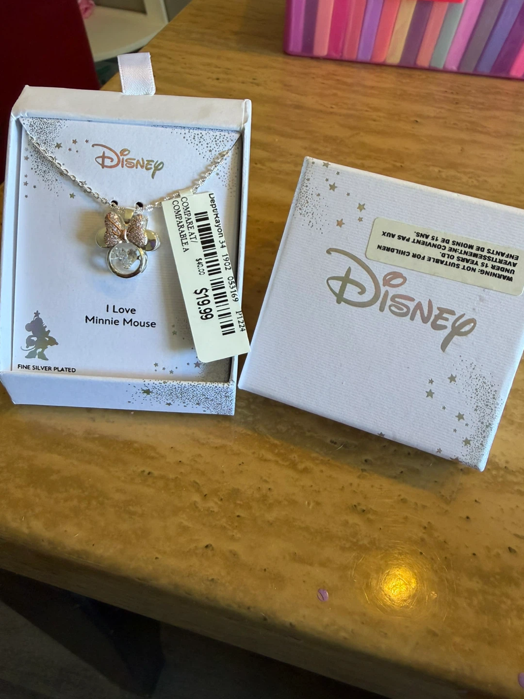 Disney Minnie Mouse "I Love Minnie Mouse" Necklace