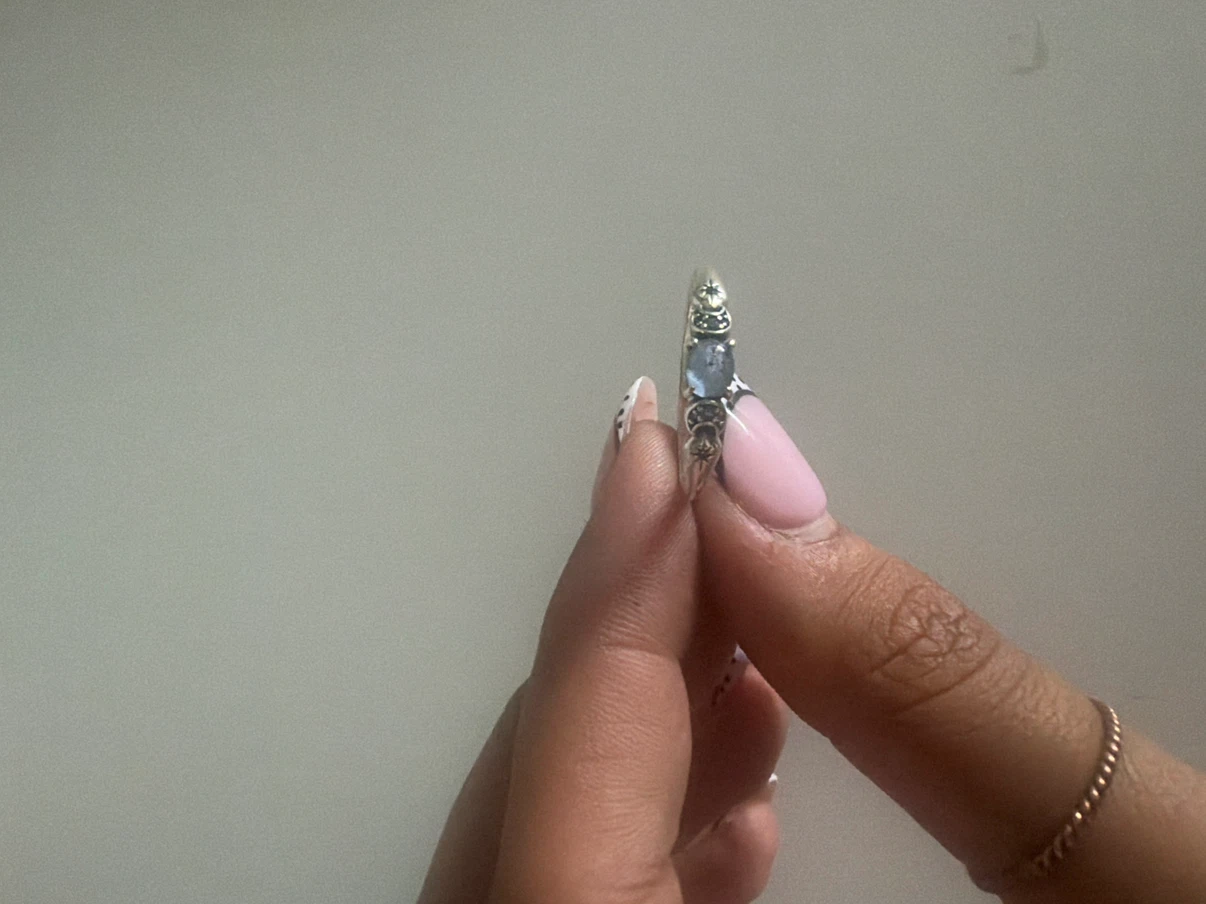 Sterling Silver Ring with Blue Stone - photo 4