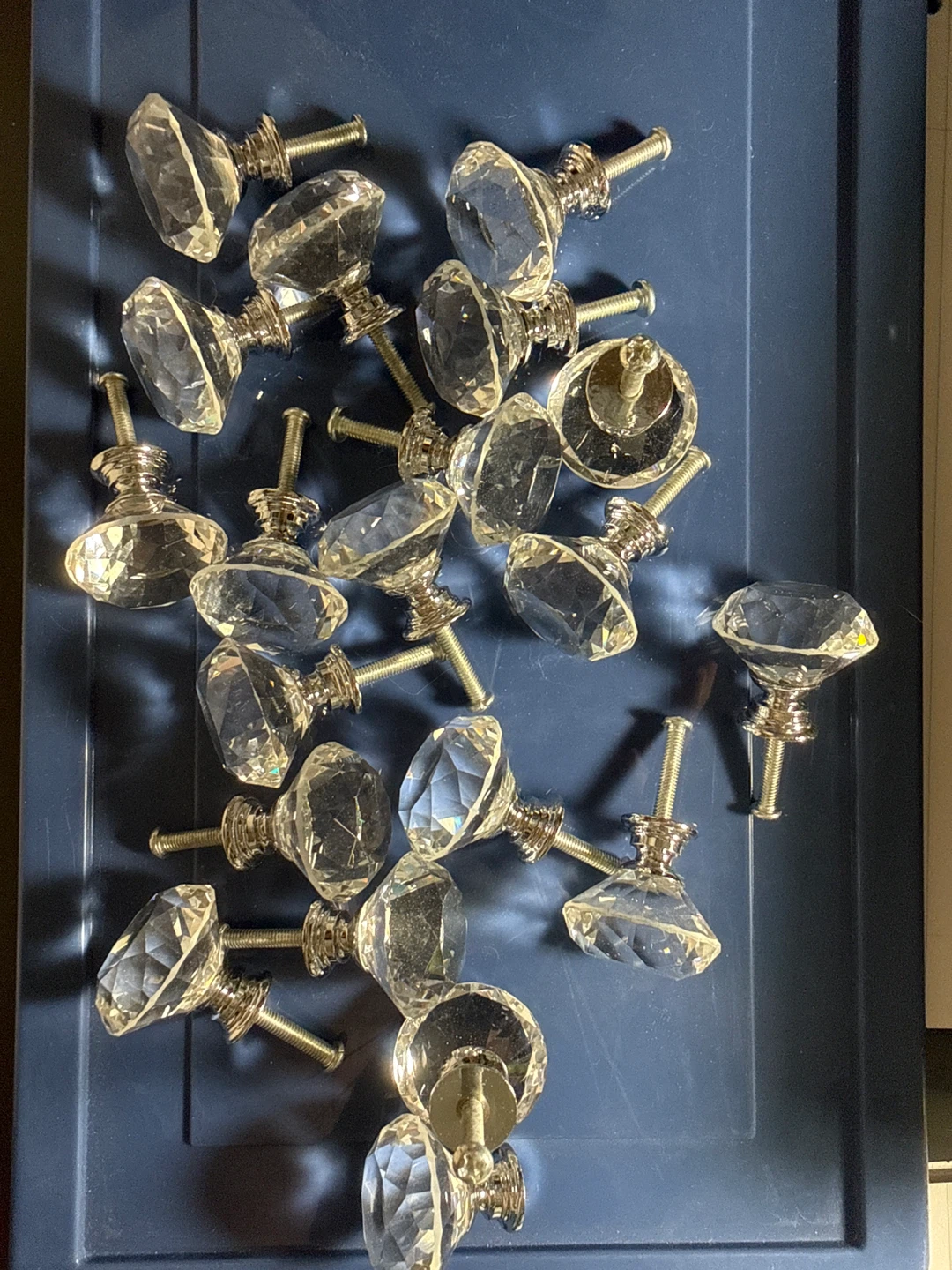 Crystal Glass Cabinet Knobs (Set of 20)