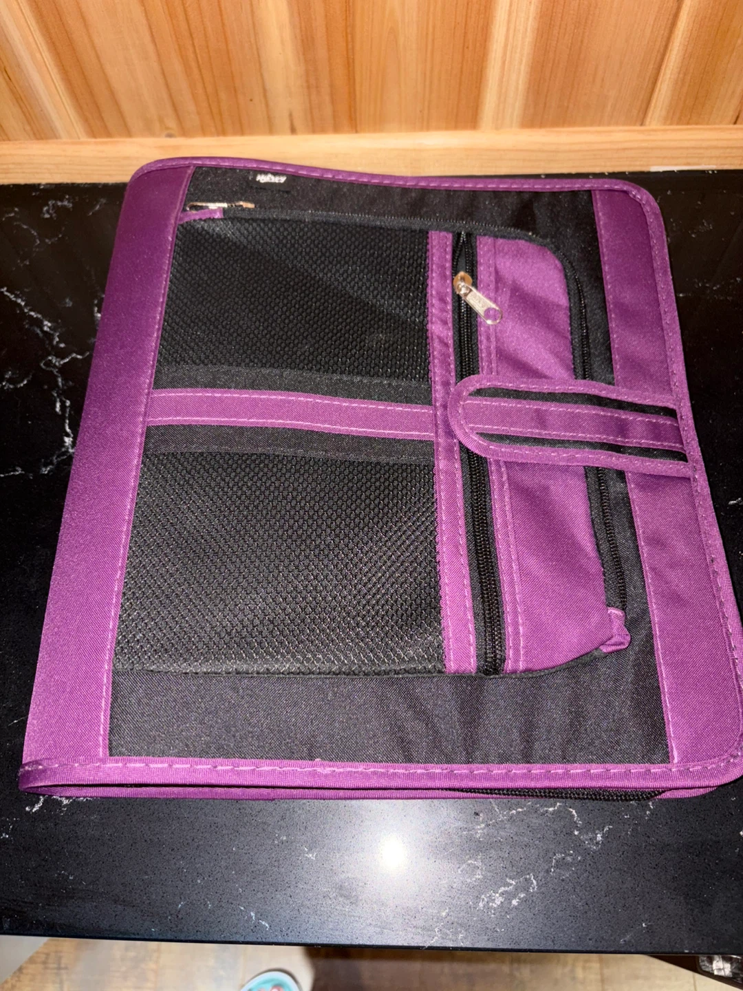 Purple Zipper Binder with Pockets
