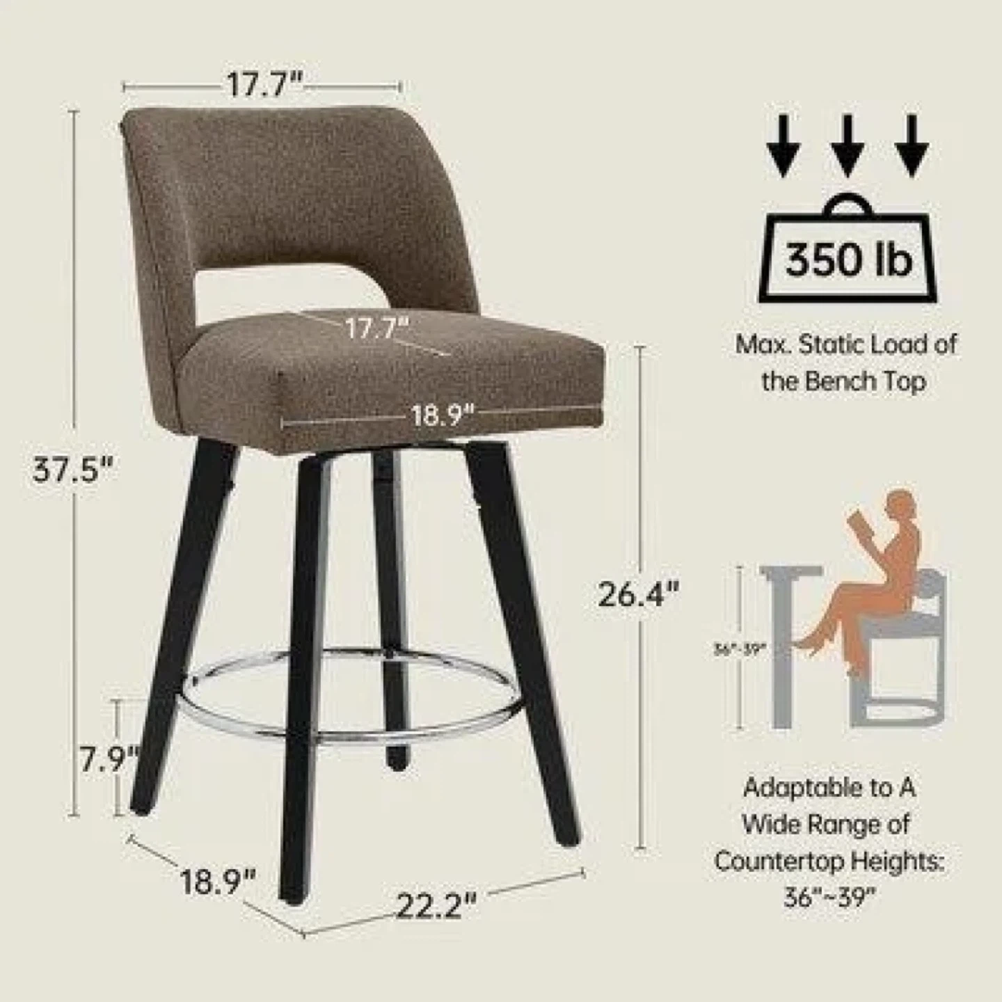 Swivel Bar Stools set of 2 - photo 2