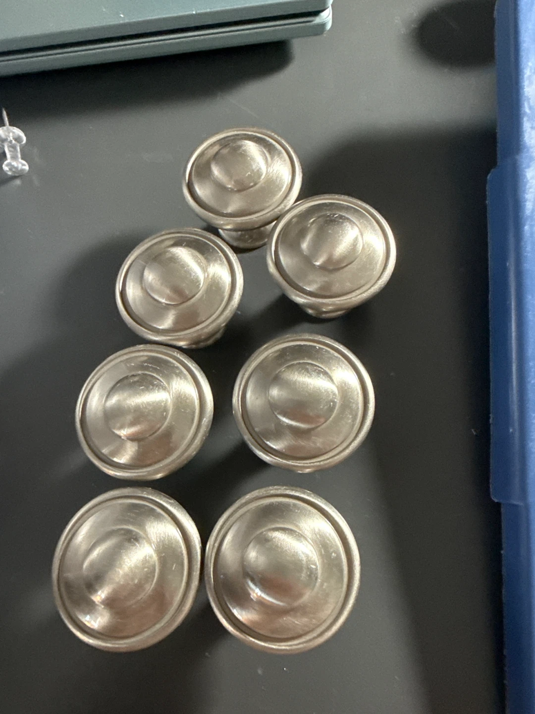 Set of 7 Brushed Nickel Cabinet Knobs