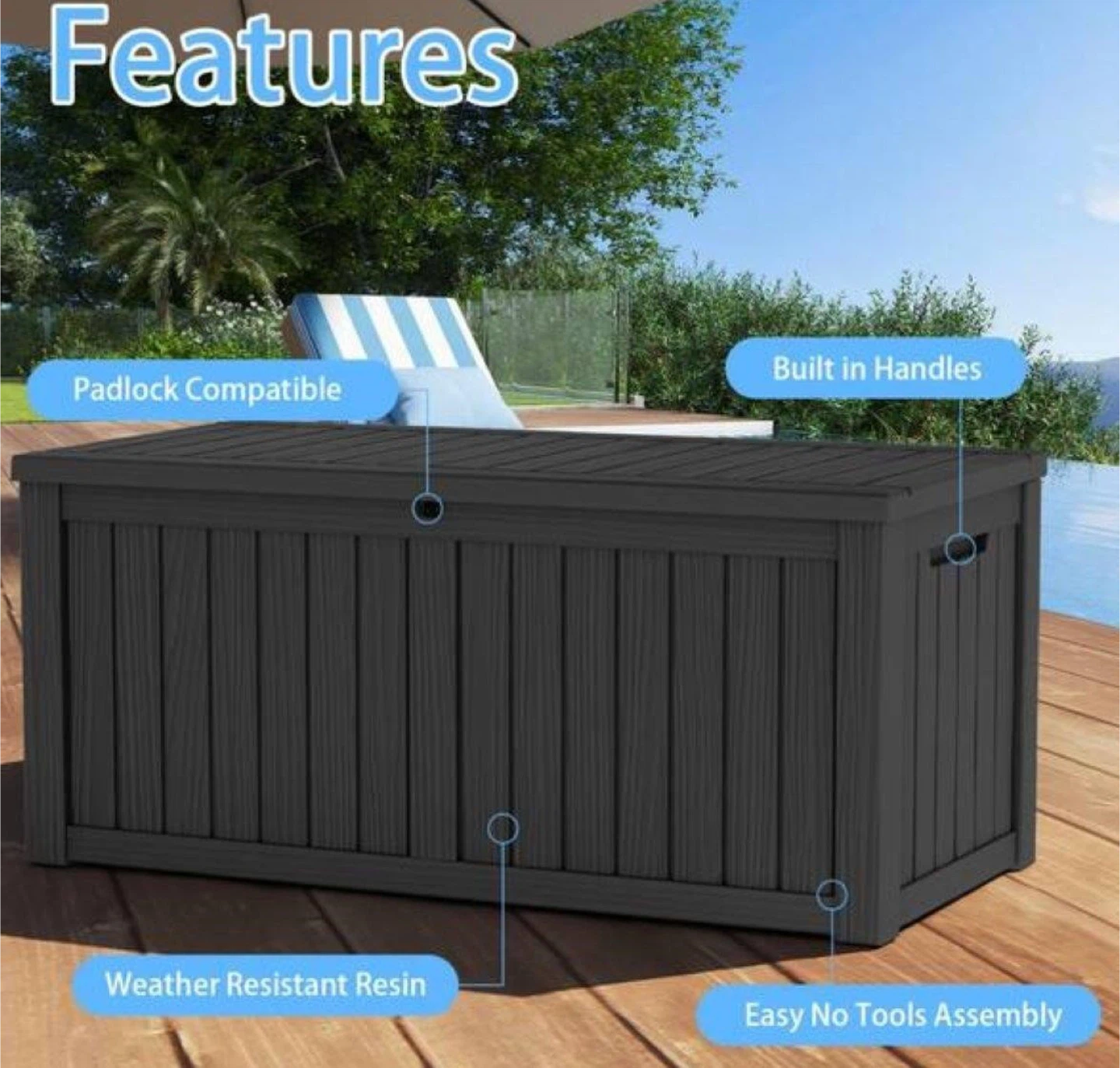 120 Gallon Outdoor Storage Deck Box - photo 4