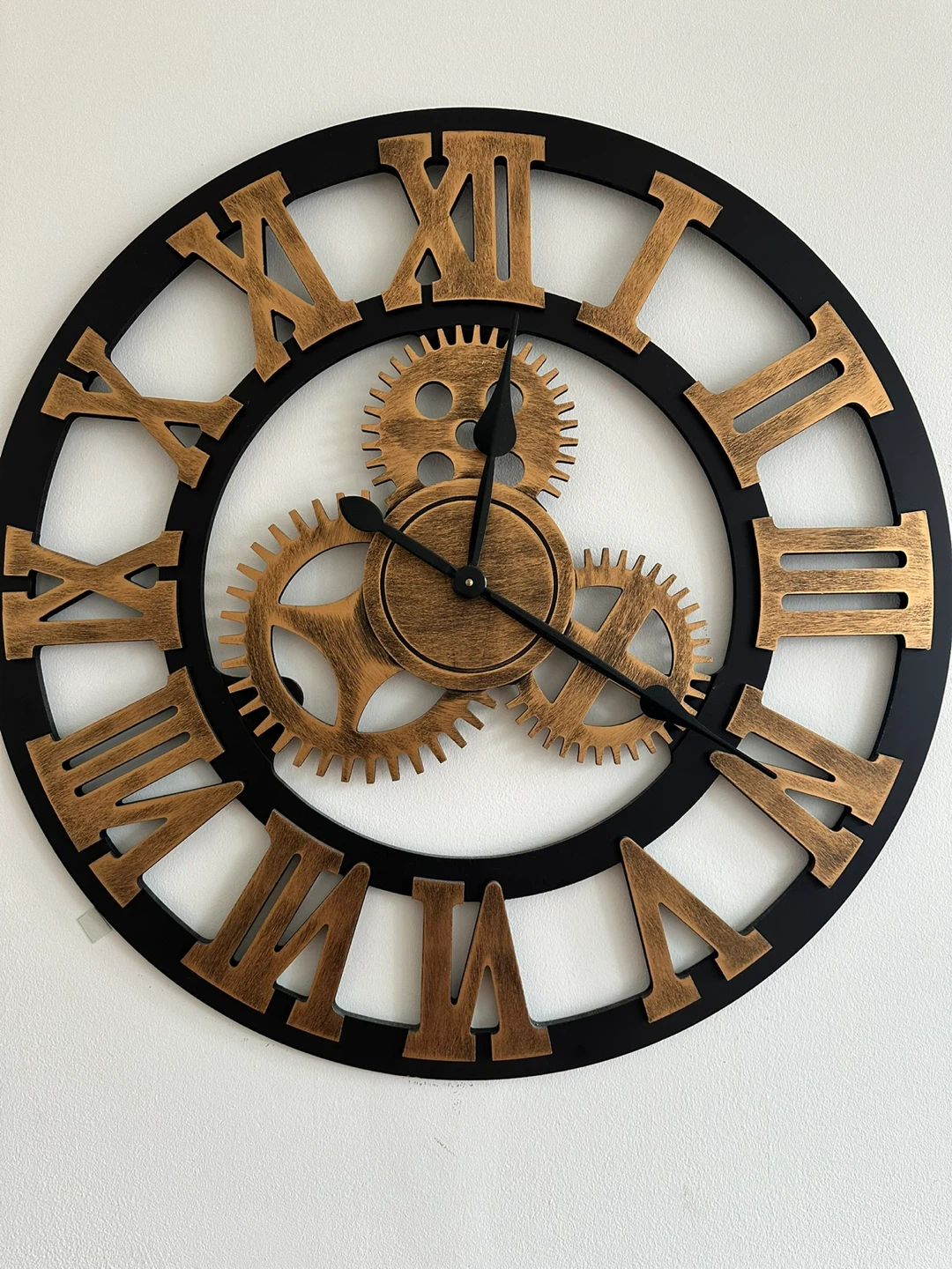 33" Roman Bronze Noiseless Silent Gear Wall Clock