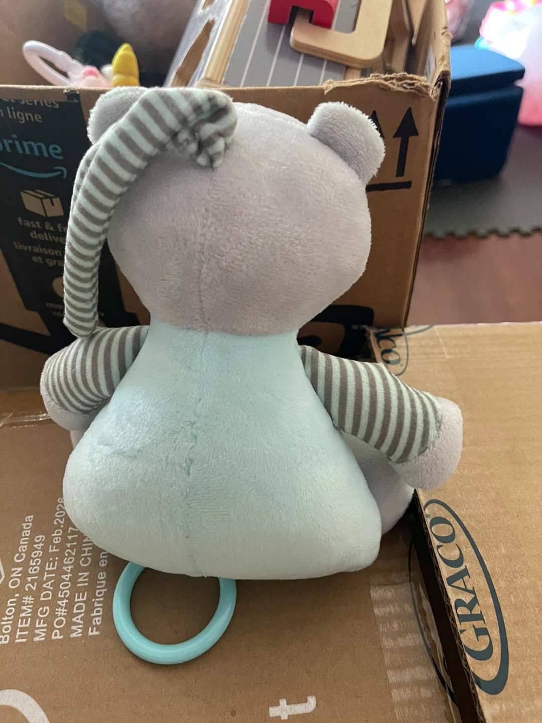 Plush Bear Toy with Rattle and Ring - photo 3