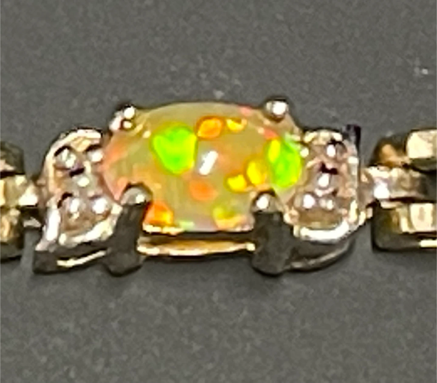 Gold Plated, Opal & diamond accented Tennis Bracelet - photo 3