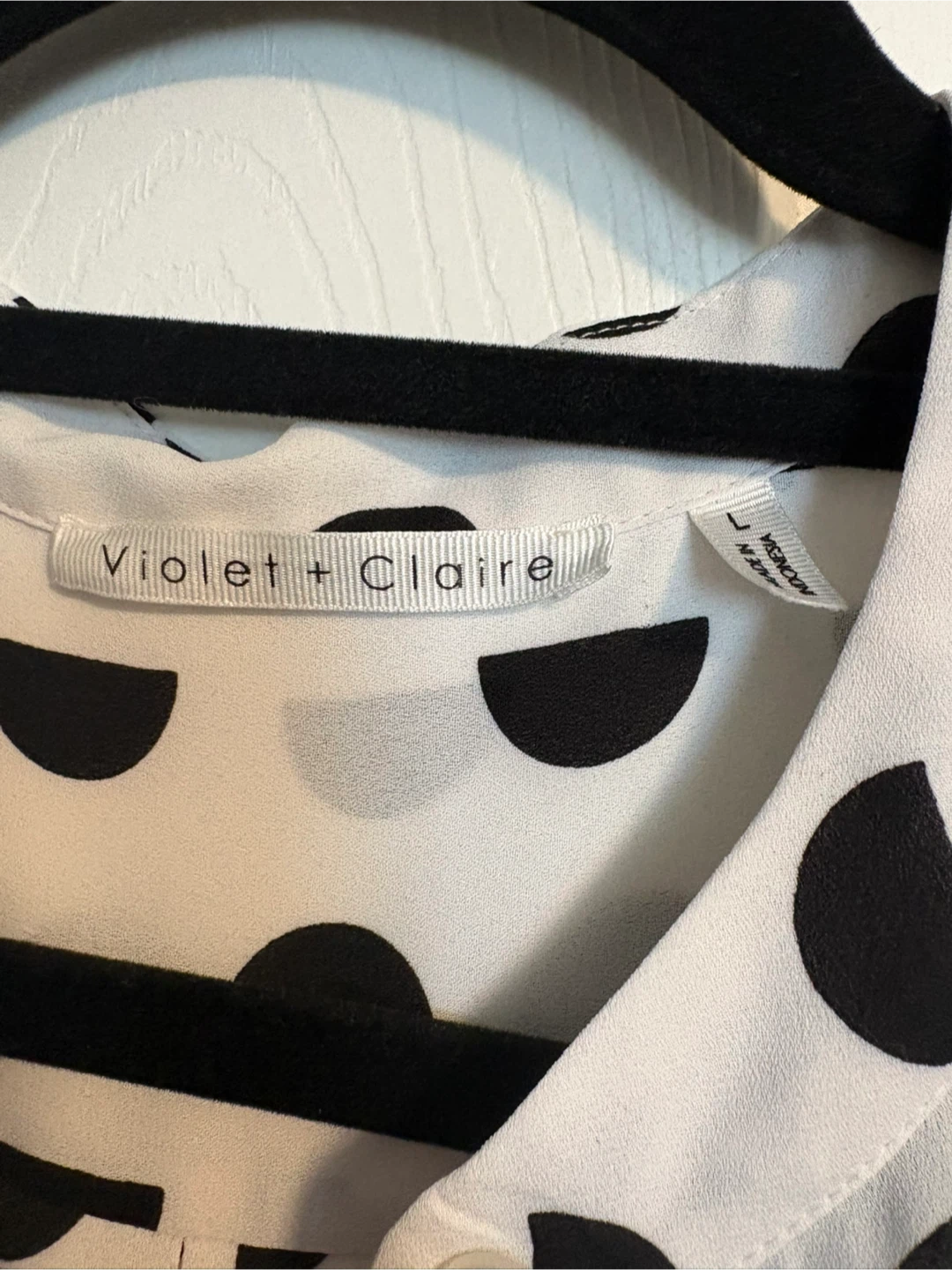Violet + Claire Black and White Polka Dot Sleeveless Blouse - photo 2
