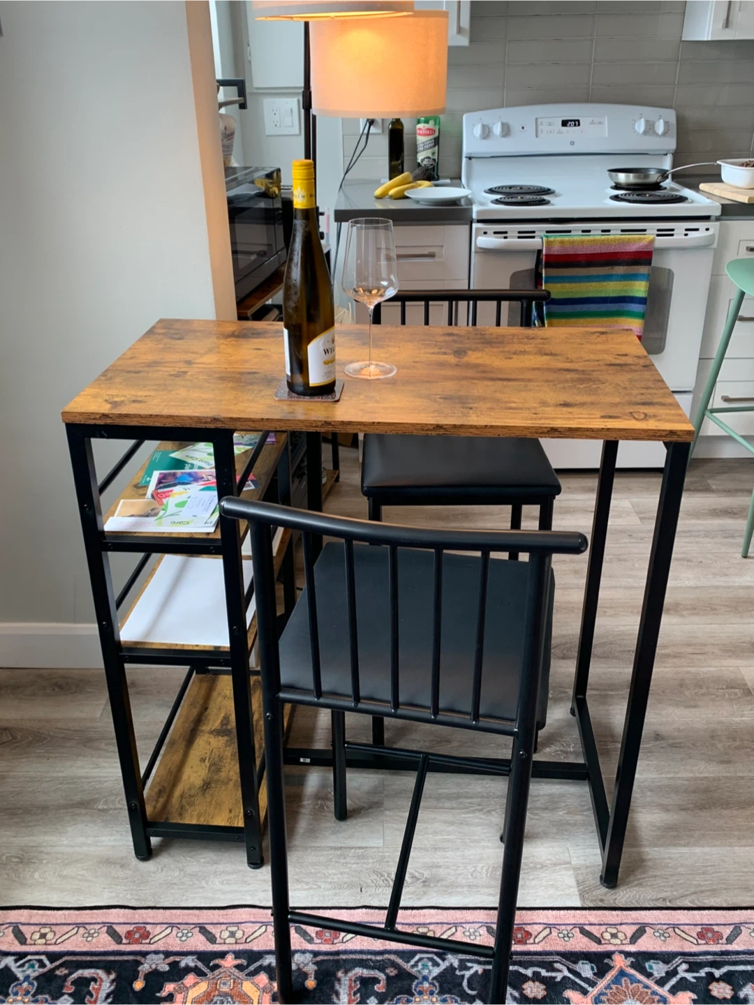 Industrial Bar Table Set with 2 Stools - photo 2