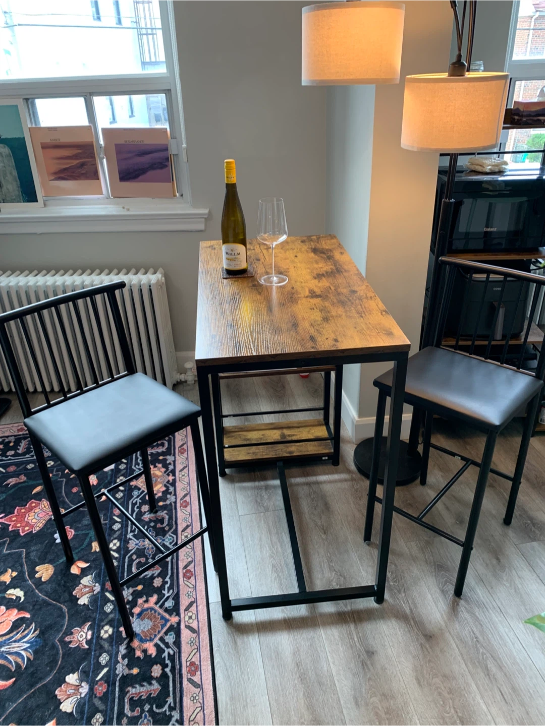 Industrial Bar Table Set with 2 Stools - photo 4