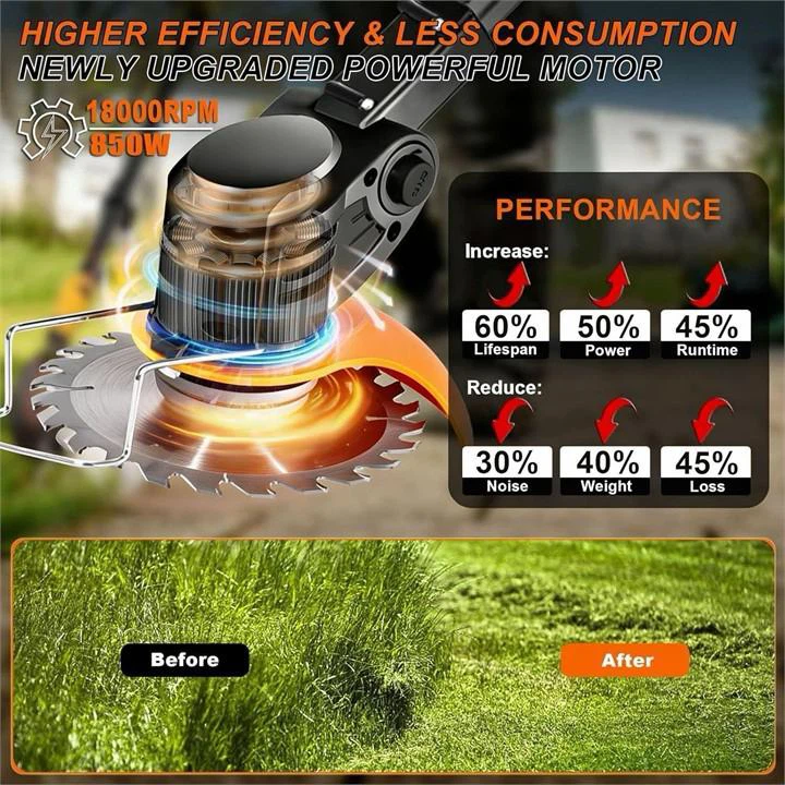 850W Powerful Brushless Motor String Trimmer