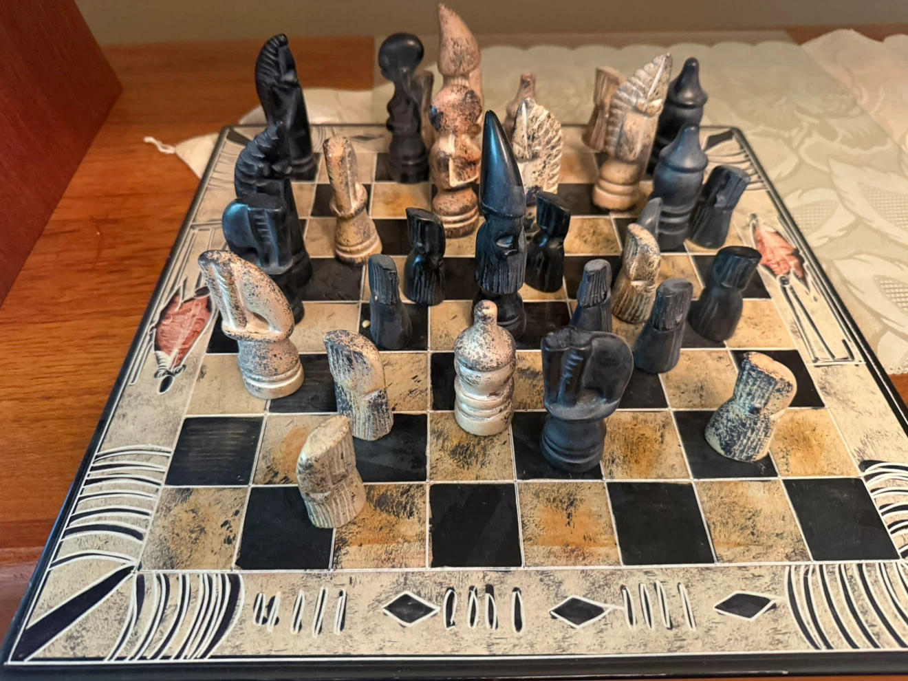 Hand-carved Soap Stone Chess Set