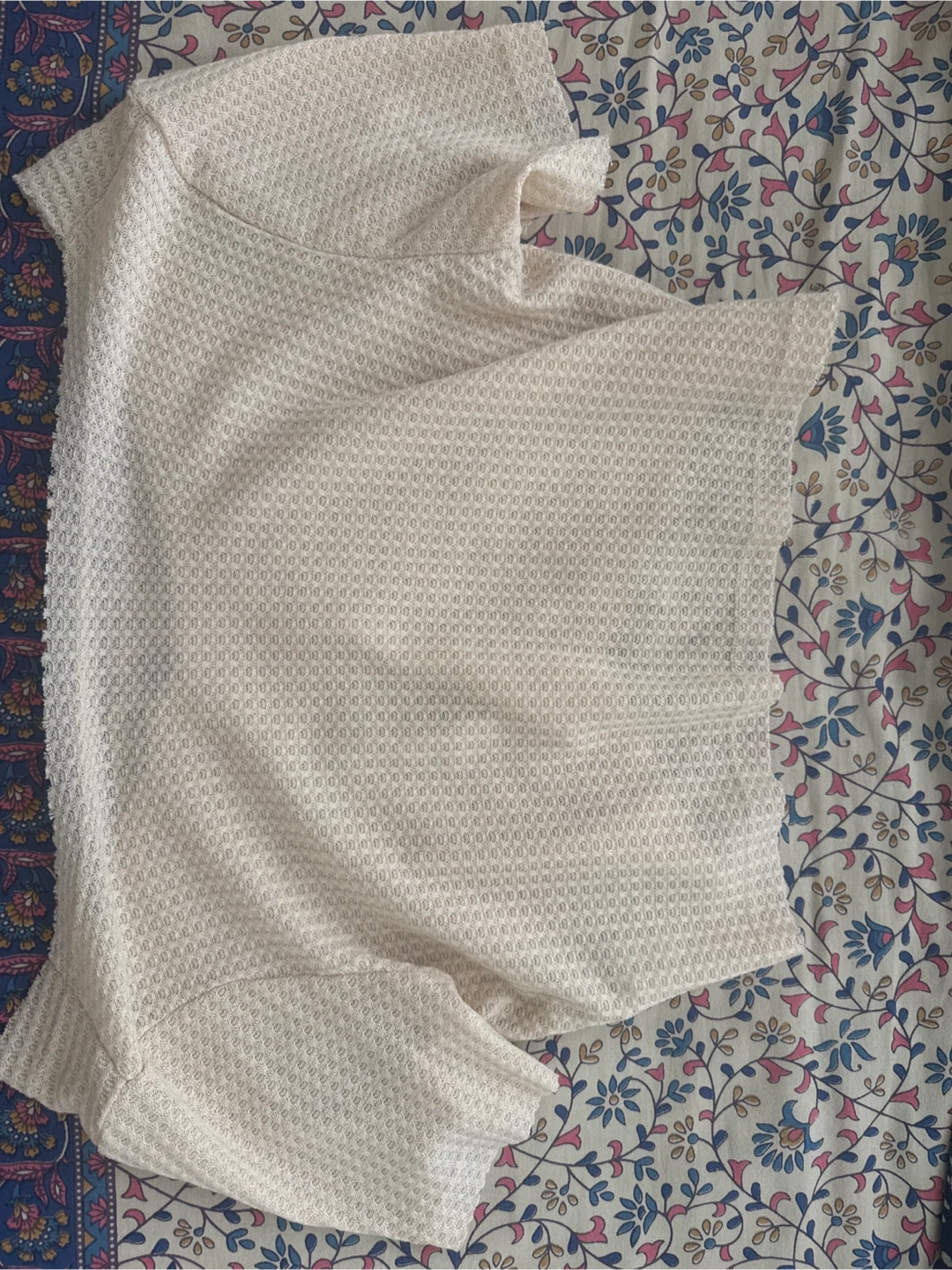 Cream Waffle Knit Top - photo 3