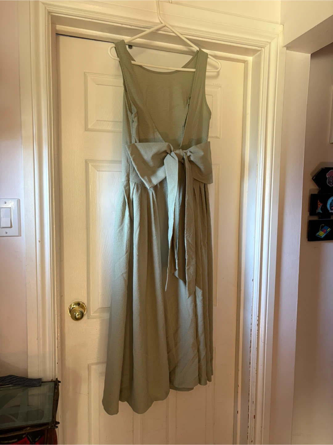 Sage Green Midi Dress with Bow size M - photo 2