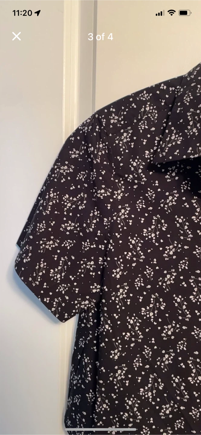 Uniqlo Women's Black Floral Short Sleeve Shirt XS - photo 3