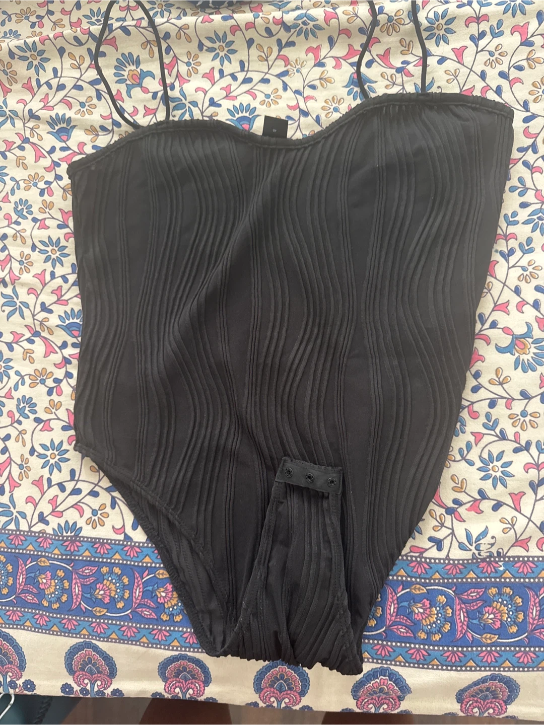 Black Textured Bodysuit - photo 2