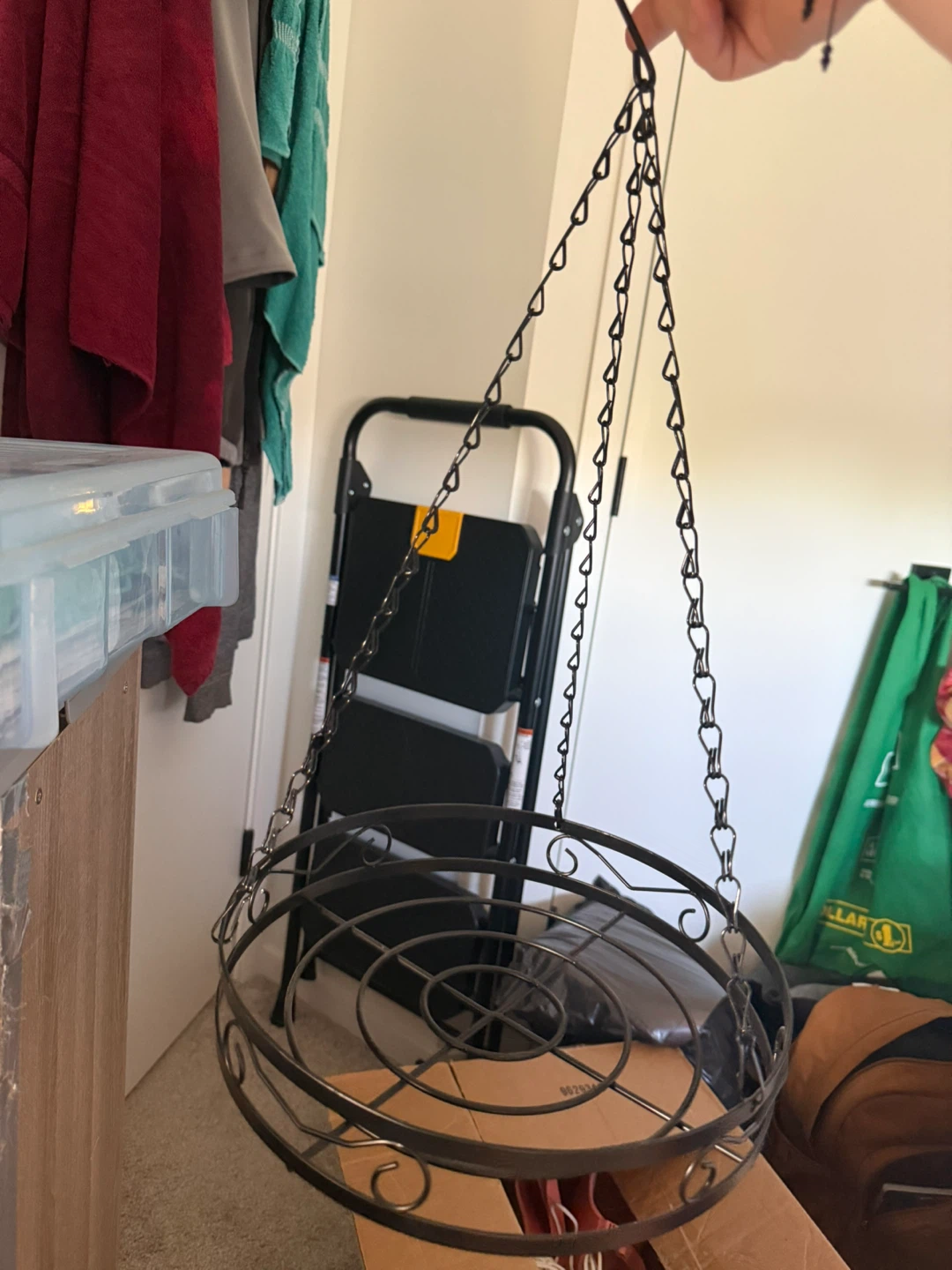 2 Black Metal Hanging Baskets