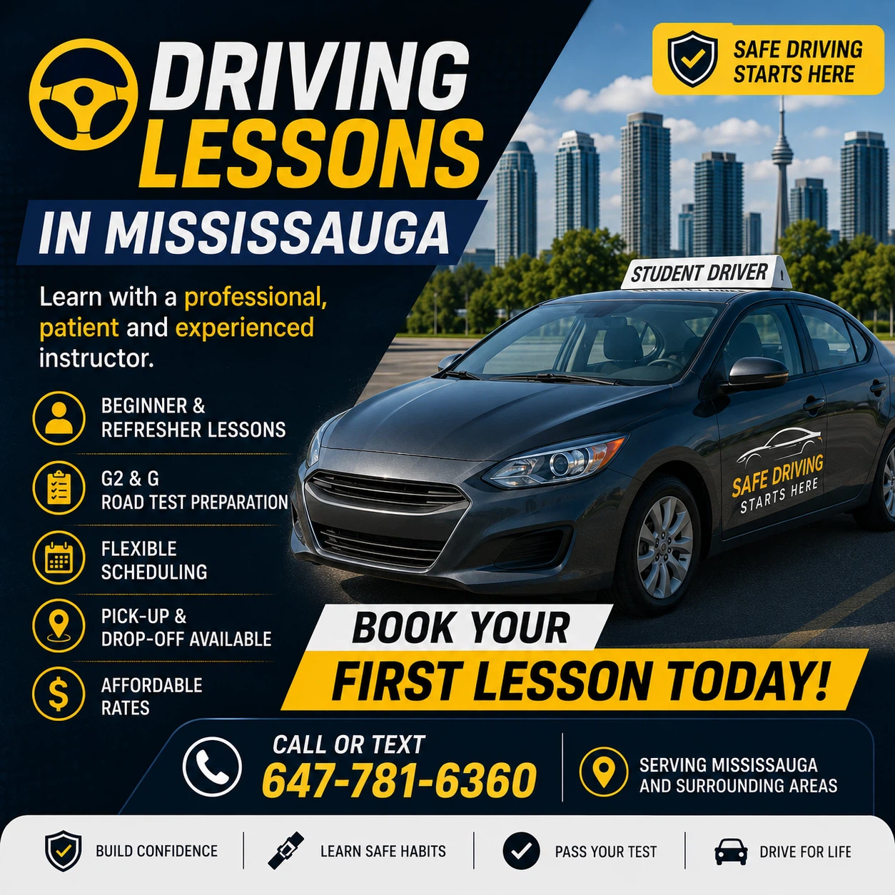 Driving Lessons in Mississauga - Beginner, G2 & G Prep