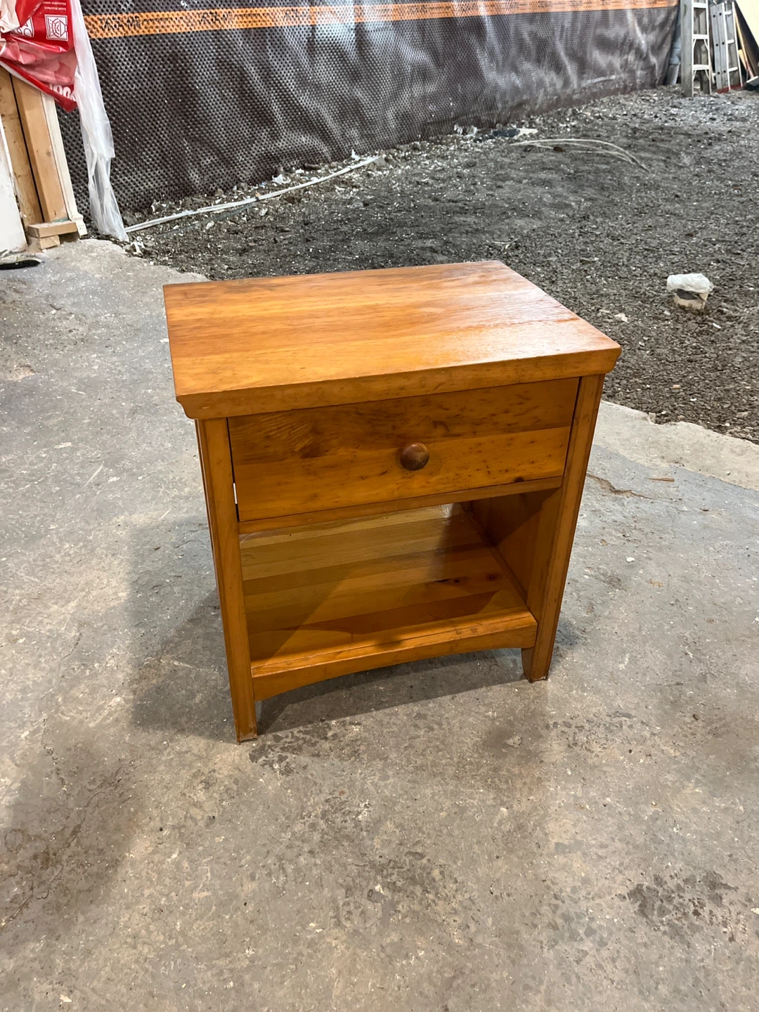 Wooden Nightstand with Drawer