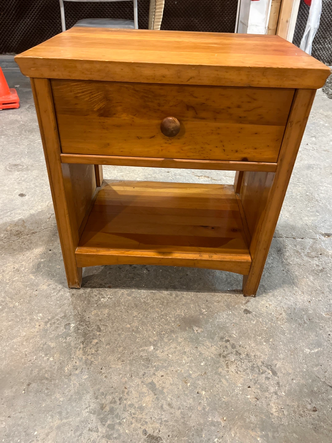 Wooden Nightstand with Drawer - photo 3
