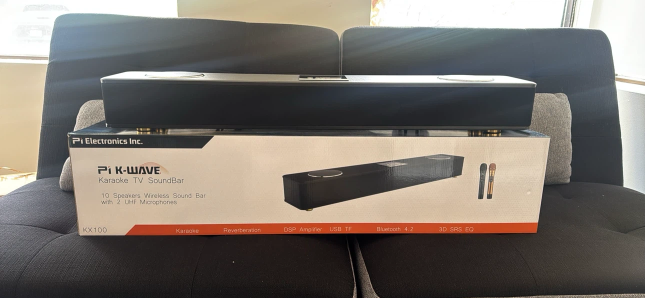 PI K-WAVE Karaoke TV Soundbar with 2 UHF Microphones