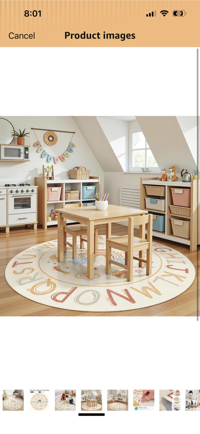 New-Round Alphabet carpet Mat 6 ft - photo 2