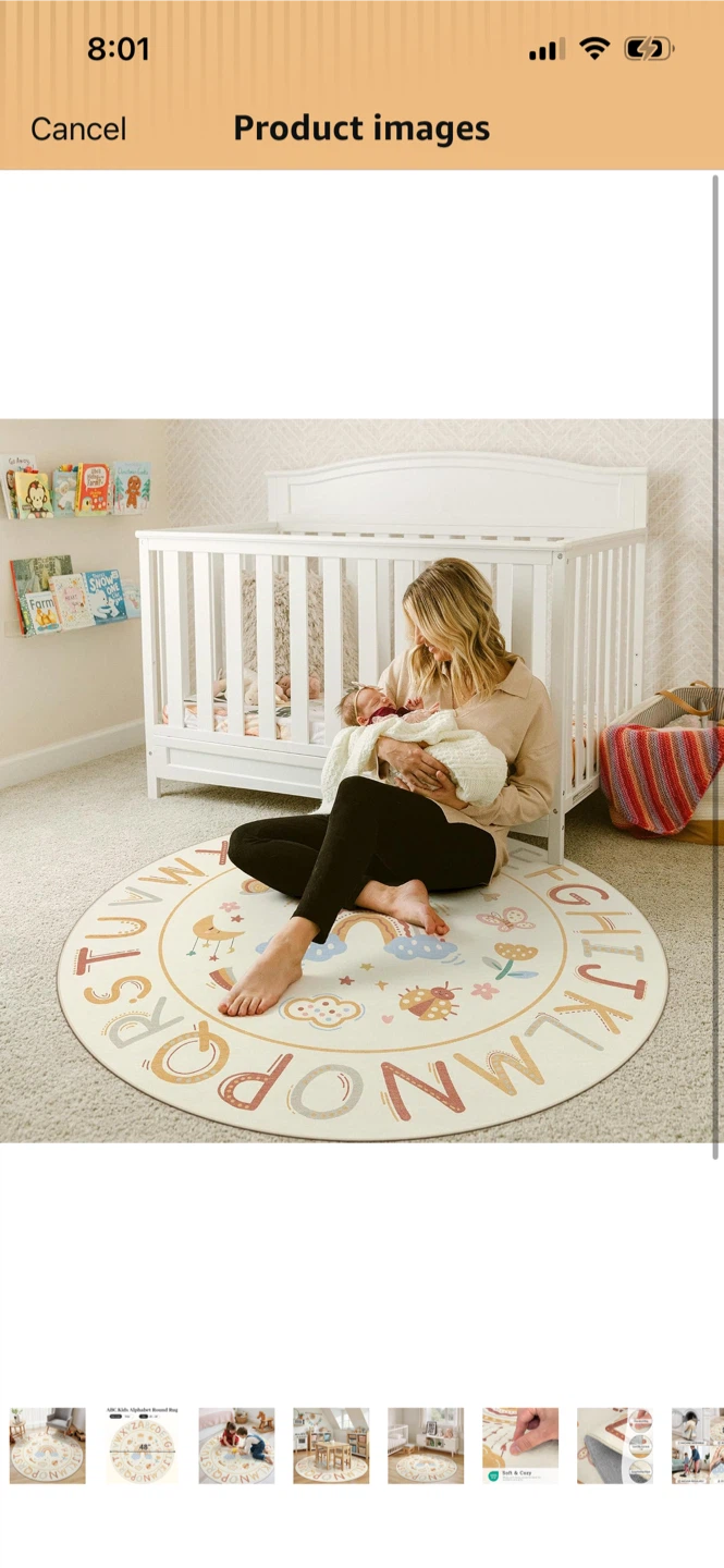 New-Round Alphabet carpet Mat 6 ft - photo 4