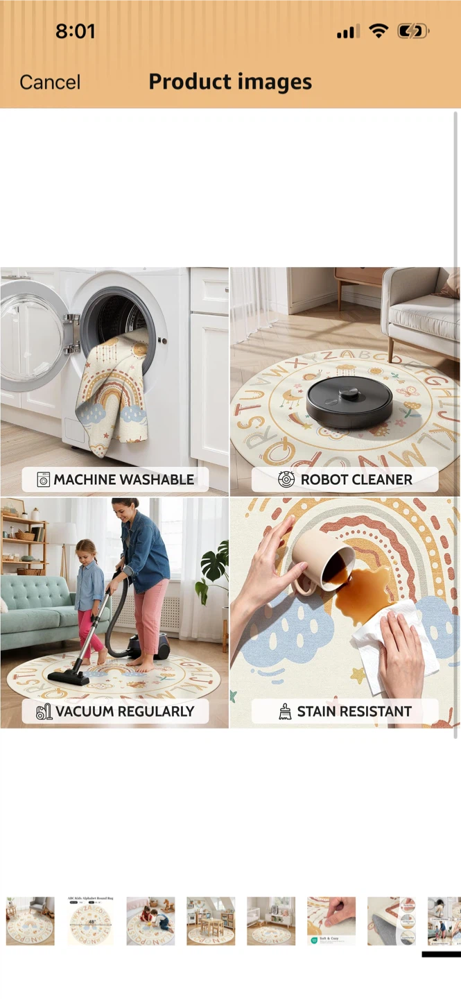 New-Round Alphabet carpet Mat 6 ft - photo 5