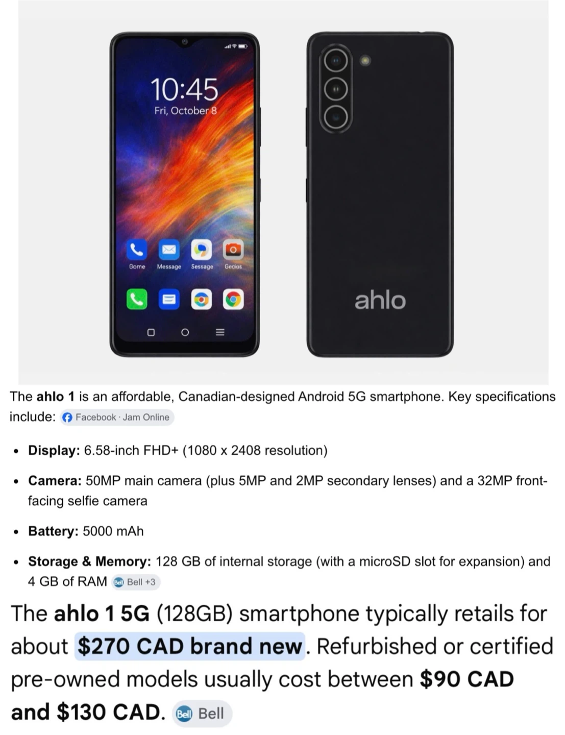 Two brand new ahlo  1 5G Smartphone - Black - photo 2