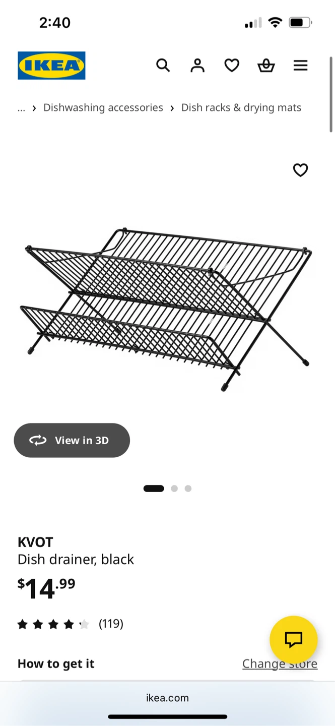 IKEA Kvot Dish Rack - Stainless Steel