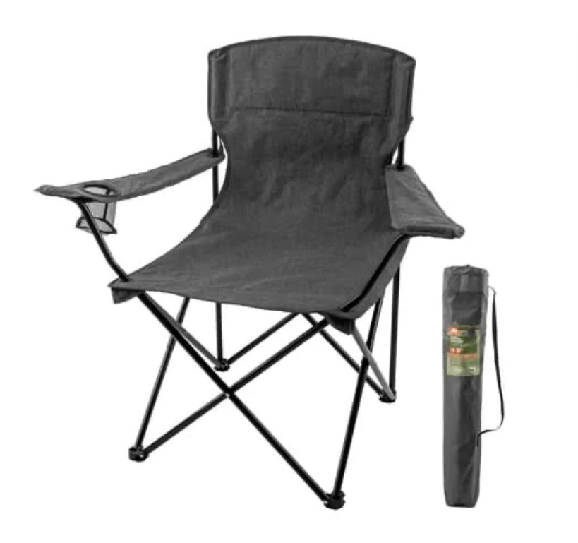 Black and Blue Folding Camping Chair with Cup Holder - photo 2