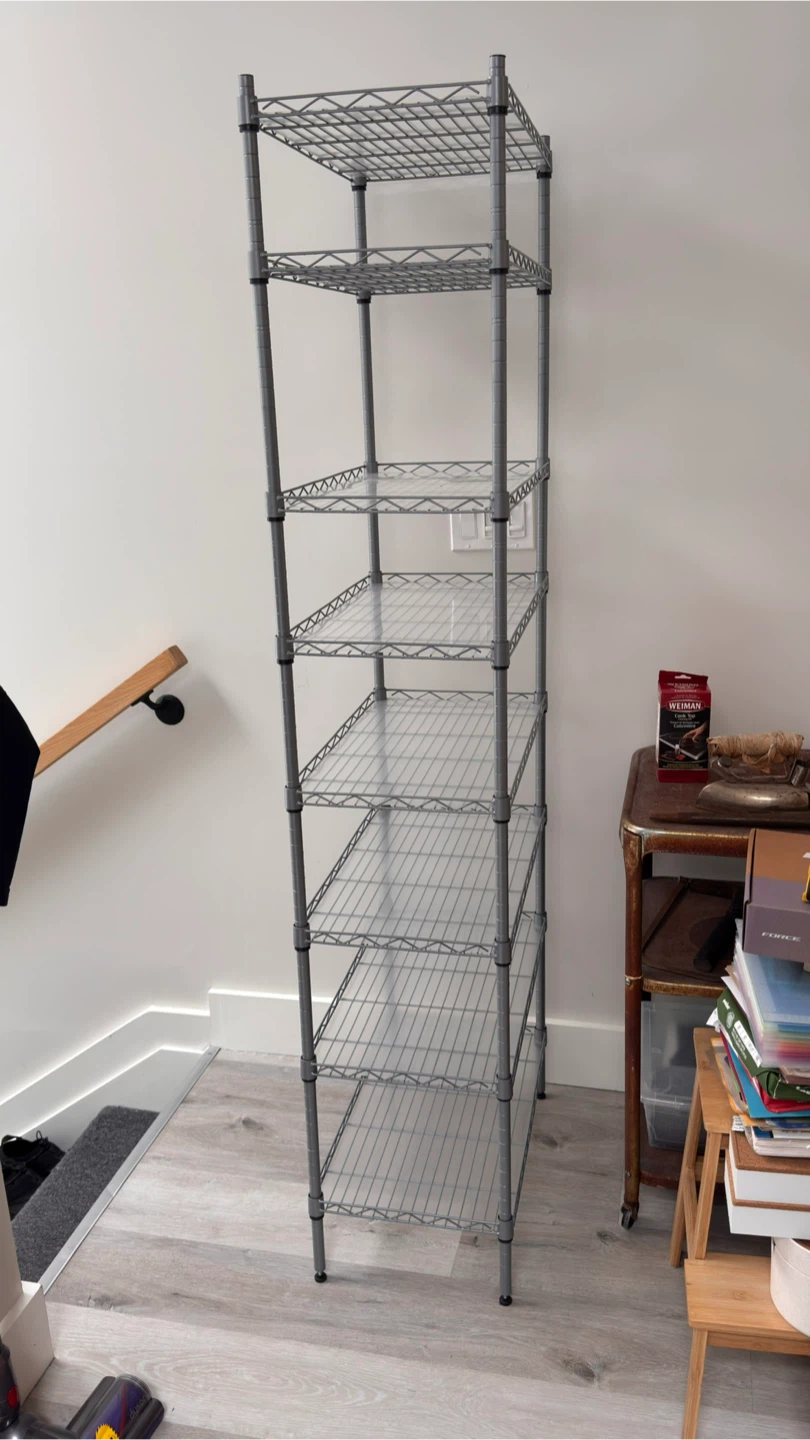Grey Wire Shelving Unit with Clear Liners - photo 2