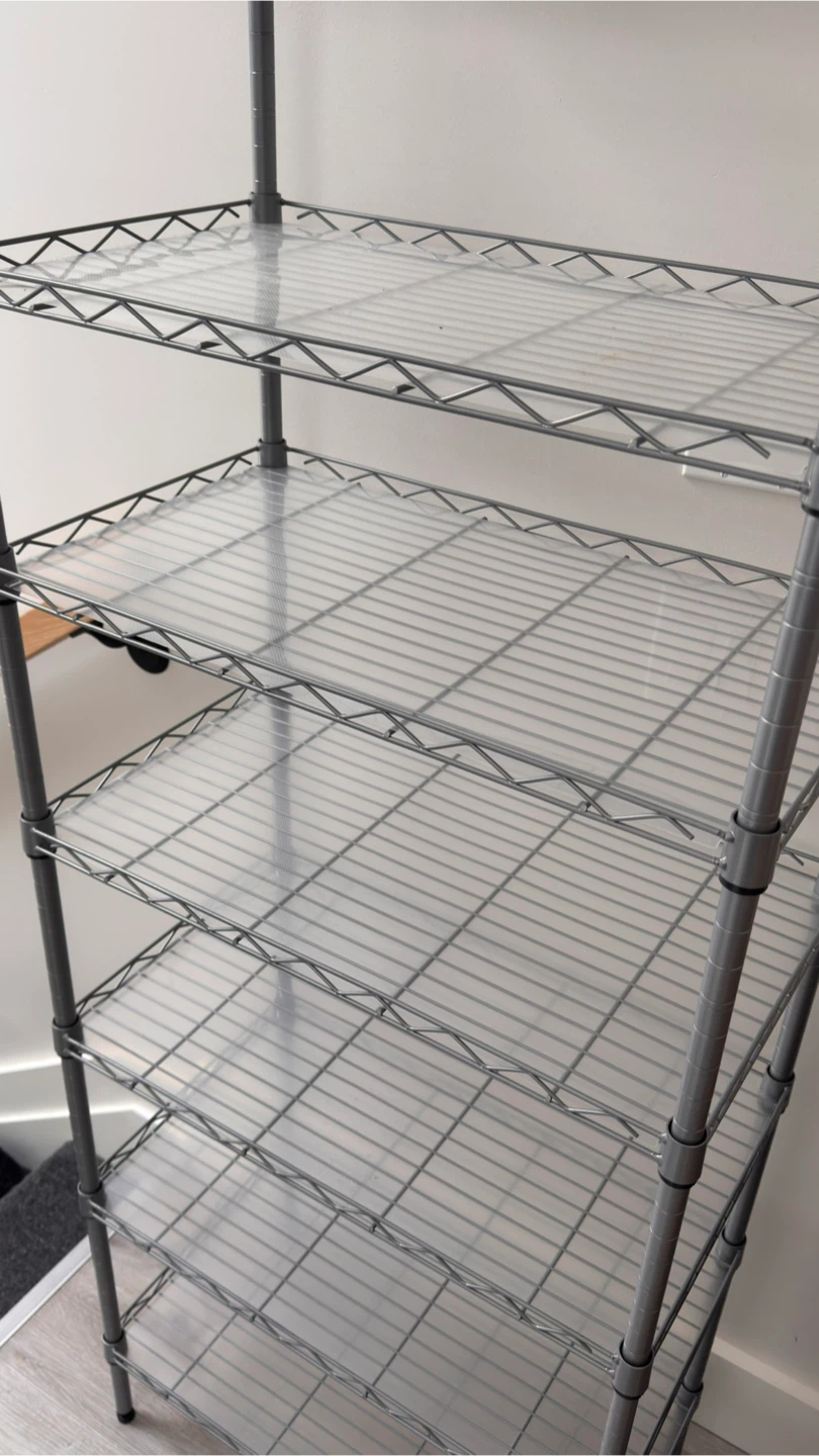 Grey Wire Shelving Unit with Clear Liners - photo 3