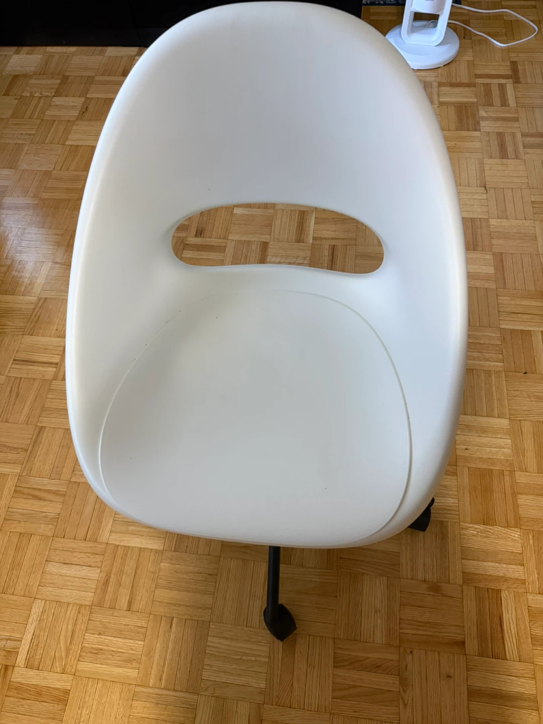 Ikea White office chair with dark grey cushion pad - photo 2