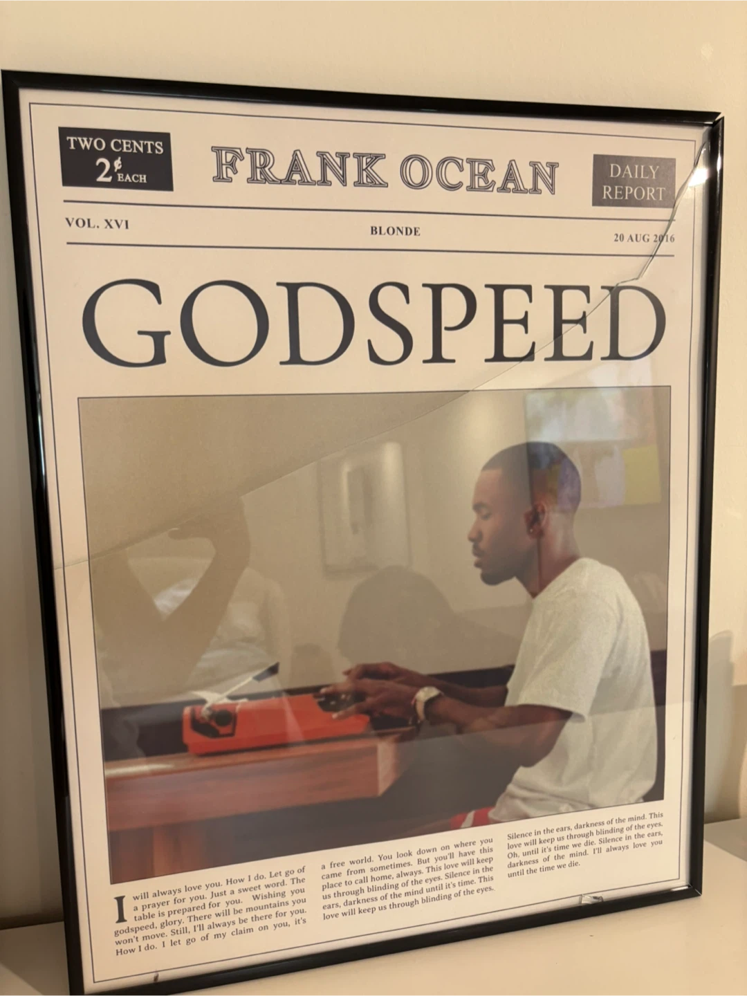 Frank Ocean Blonde "Godspeed" Poster