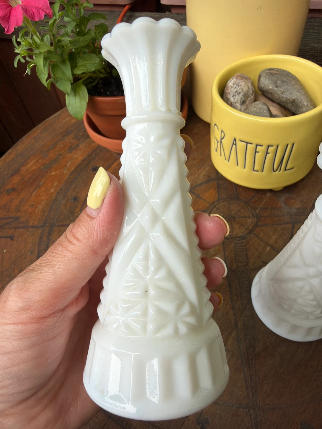 White Milk Glass Bud Vases - photo 2