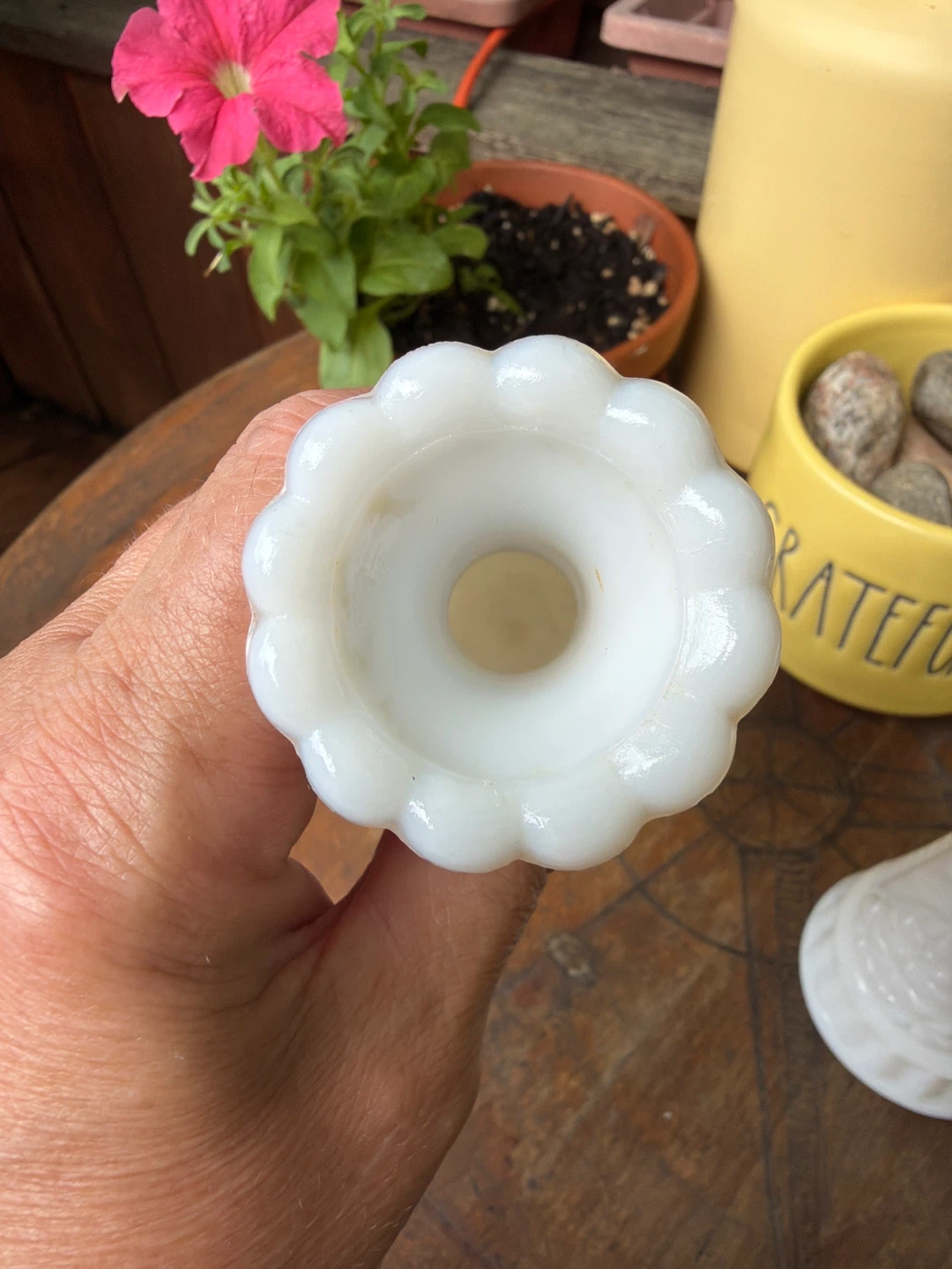 White Milk Glass Bud Vases - photo 4