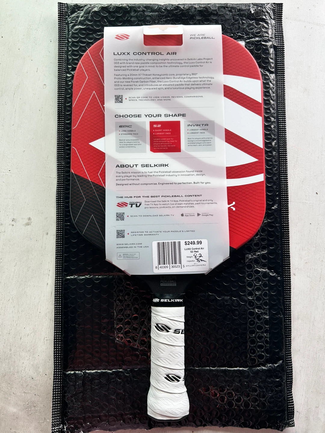 $249 - Selkirk Luxx Control Air S2 Pickleball Paddle - photo 3