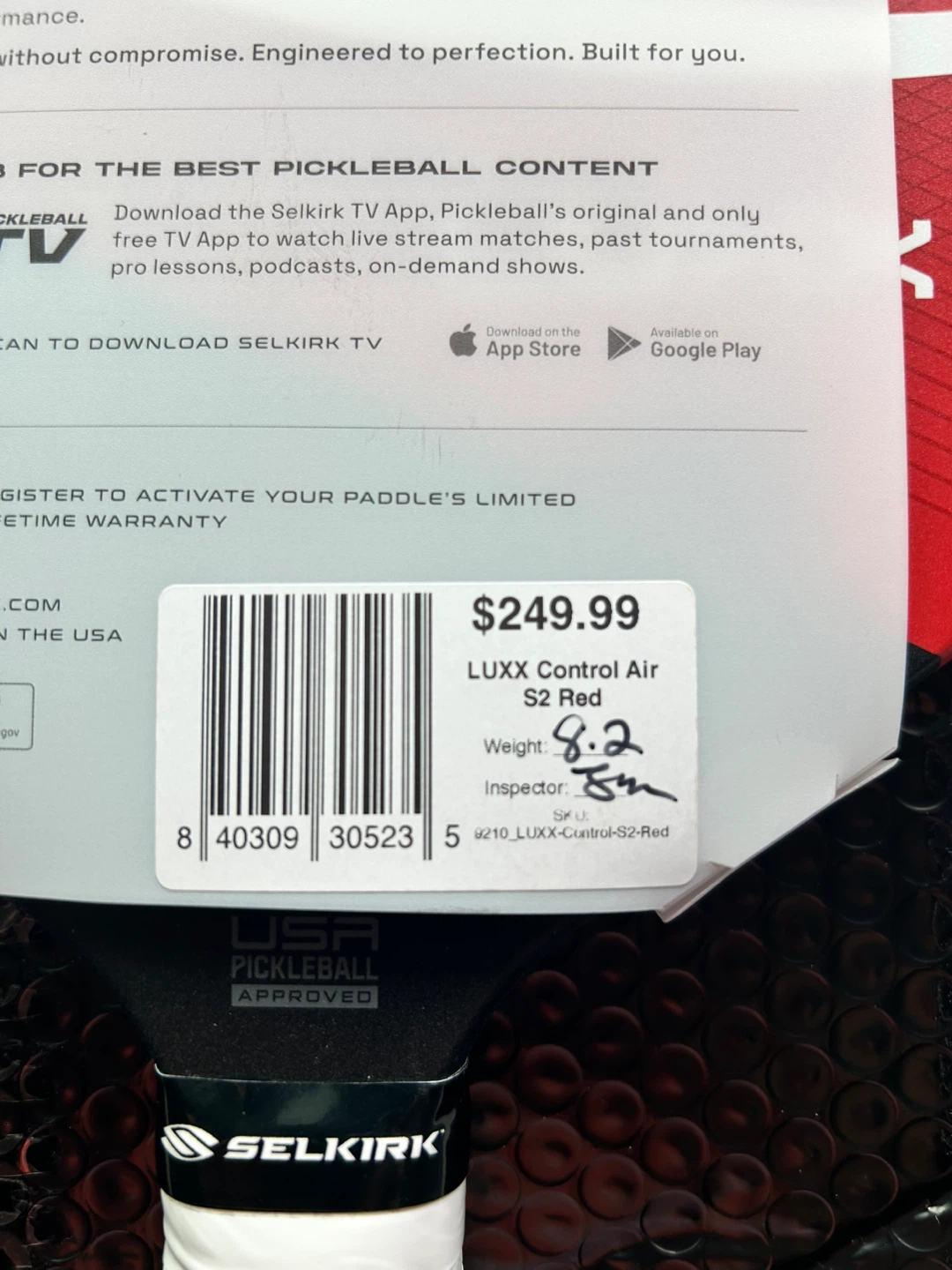 $249 - Selkirk Luxx Control Air S2 Pickleball Paddle - photo 4